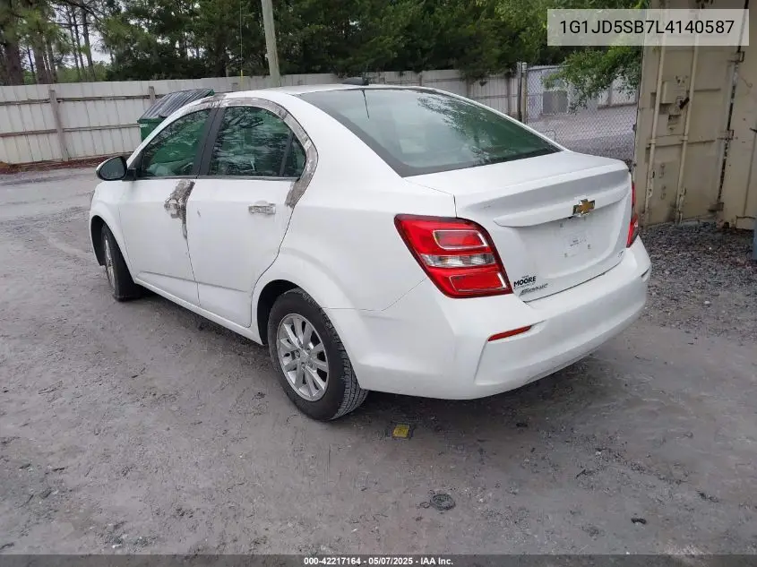 2020 Chevrolet Sonic Fwd Lt VIN: 1G1JD5SB7L4140587 Lot: 42217164
