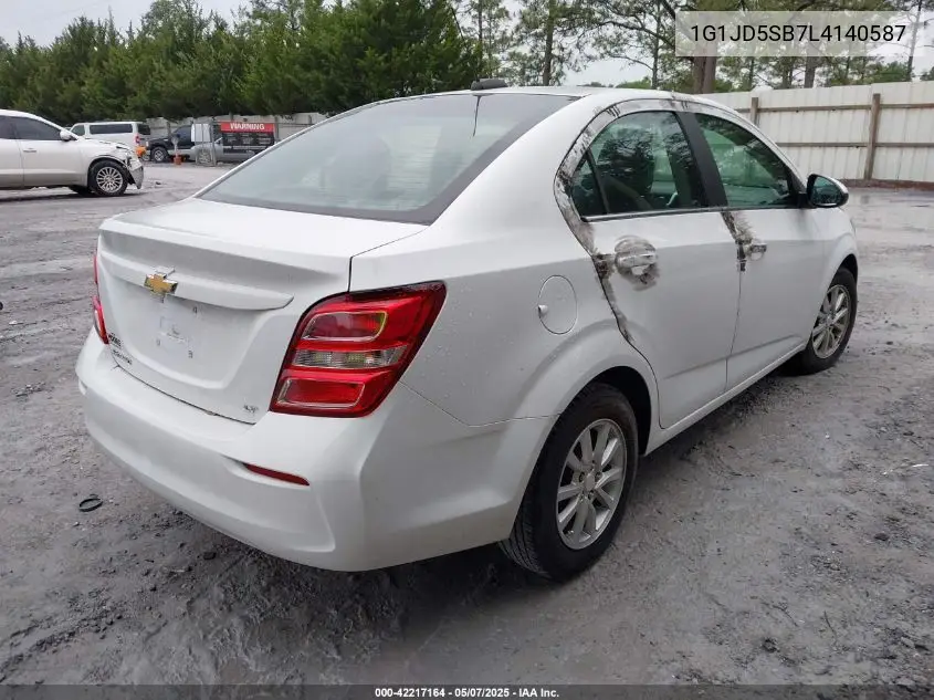 2020 Chevrolet Sonic Fwd Lt VIN: 1G1JD5SB7L4140587 Lot: 42217164