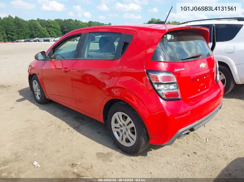 2020 Chevrolet Sonic Fwd 1Fl 5-Door VIN: 1G1JG6SB3L4131561 Lot: 42542183