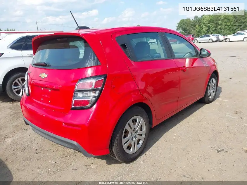 2020 Chevrolet Sonic Fwd 1Fl 5-Door VIN: 1G1JG6SB3L4131561 Lot: 42542183