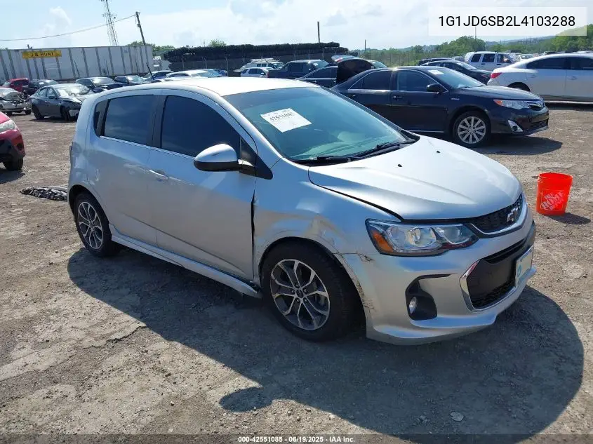 2020 Chevrolet Sonic Fwd Lt 5-Door VIN: 1G1JD6SB2L4103288 Lot: 42551085