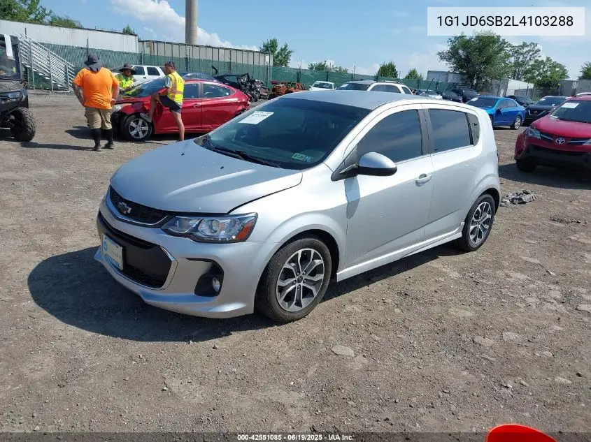 2020 Chevrolet Sonic Fwd Lt 5-Door VIN: 1G1JD6SB2L4103288 Lot: 42551085