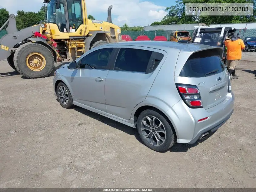 2020 Chevrolet Sonic Fwd Lt 5-Door VIN: 1G1JD6SB2L4103288 Lot: 42551085