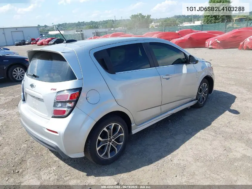 2020 Chevrolet Sonic Fwd Lt 5-Door VIN: 1G1JD6SB2L4103288 Lot: 42551085