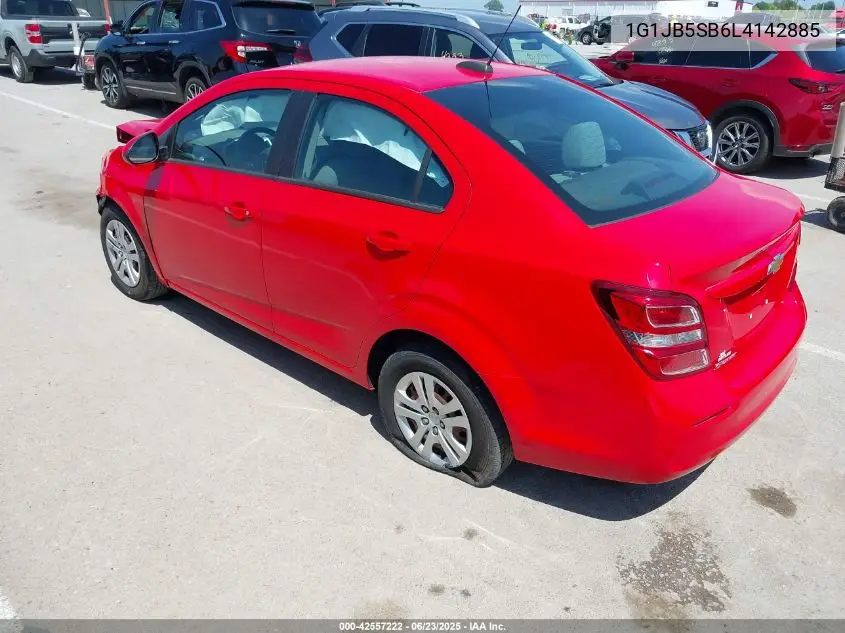 2020 Chevrolet Sonic Fwd Ls VIN: 1G1JB5SB6L4142885 Lot: 42557222