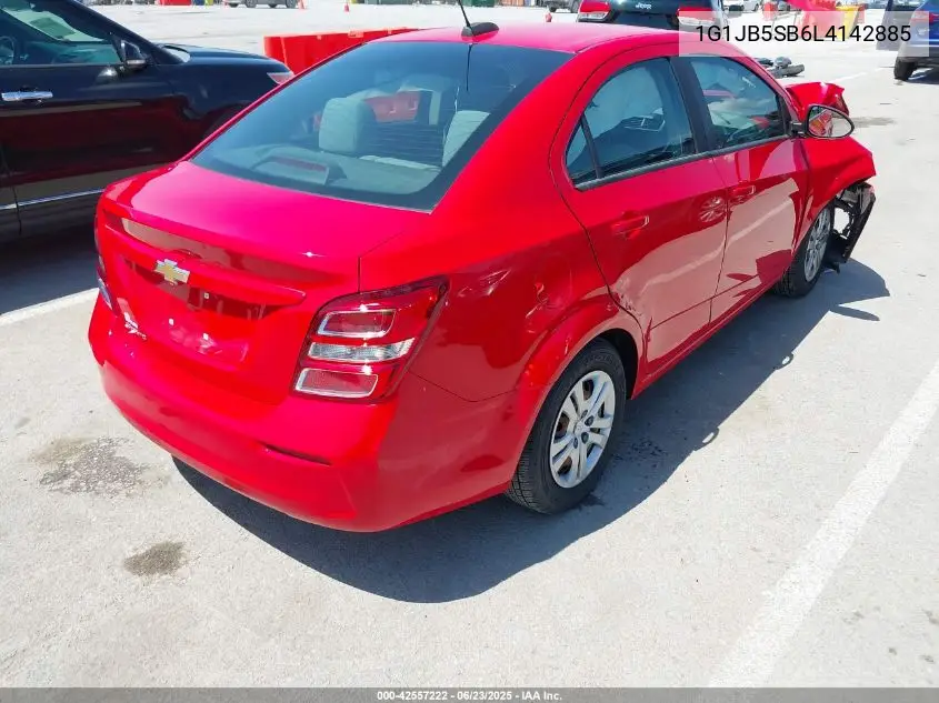 2020 Chevrolet Sonic Fwd Ls VIN: 1G1JB5SB6L4142885 Lot: 42557222