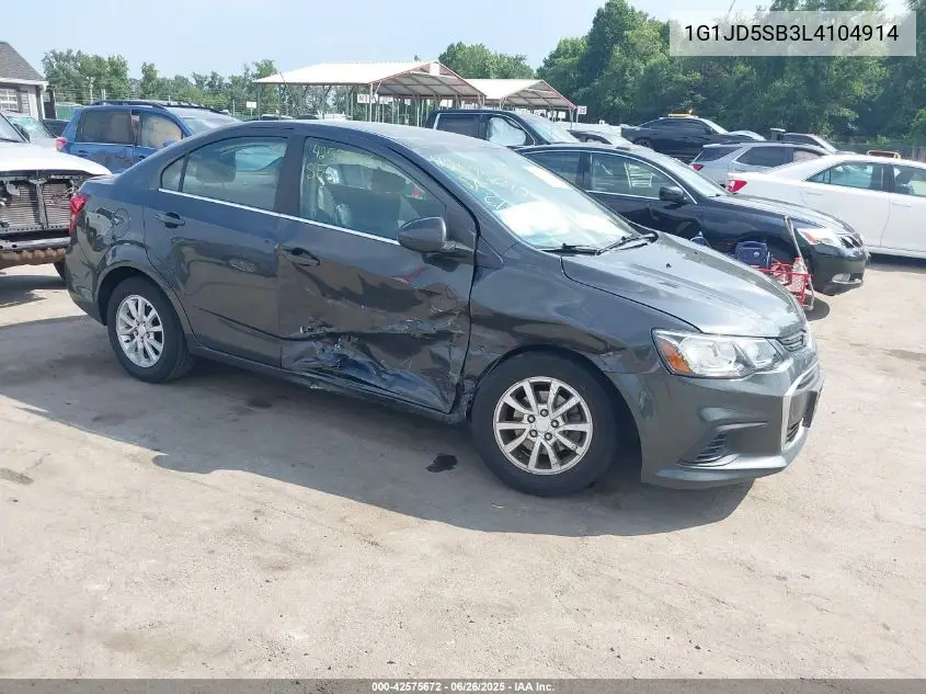 2020 Chevrolet Sonic Fwd Lt VIN: 1G1JD5SB3L4104914 Lot: 42575672