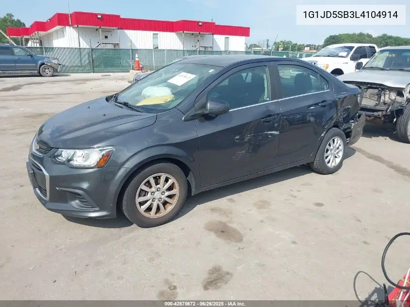 2020 Chevrolet Sonic Fwd Lt VIN: 1G1JD5SB3L4104914 Lot: 42575672