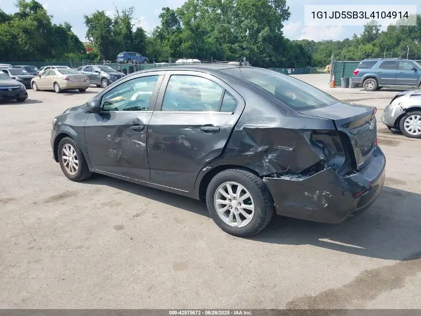 2020 Chevrolet Sonic Fwd Lt VIN: 1G1JD5SB3L4104914 Lot: 42575672