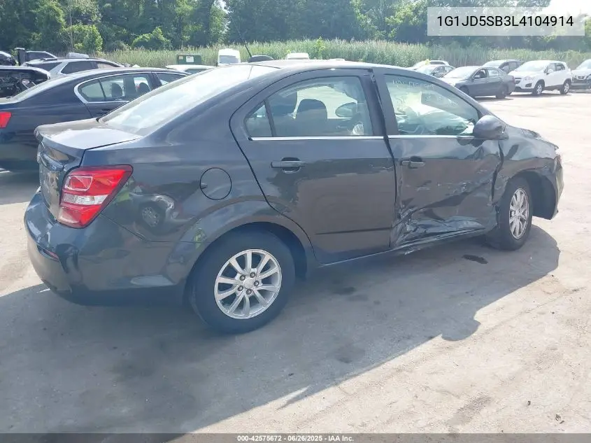 2020 Chevrolet Sonic Fwd Lt VIN: 1G1JD5SB3L4104914 Lot: 42575672