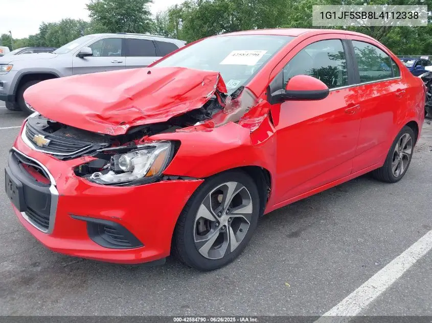 2020 Chevrolet Sonic Fwd Premier VIN: 1G1JF5SB8L4112338 Lot: 42584790