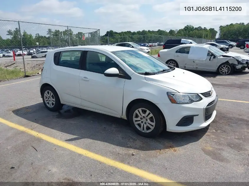 2020 Chevrolet Sonic Fwd 1Fl 5-Door VIN: 1G1JG6SB1L4115200 Lot: 42600029