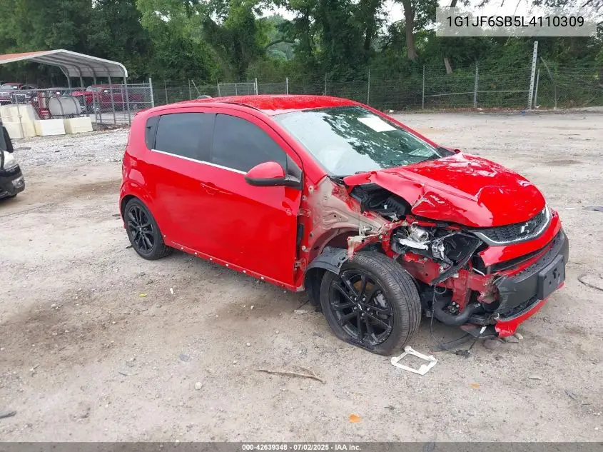 2020 Chevrolet Sonic Fwd Premier 5-Door VIN: 1G1JF6SB5L4110309 Lot: 42639348