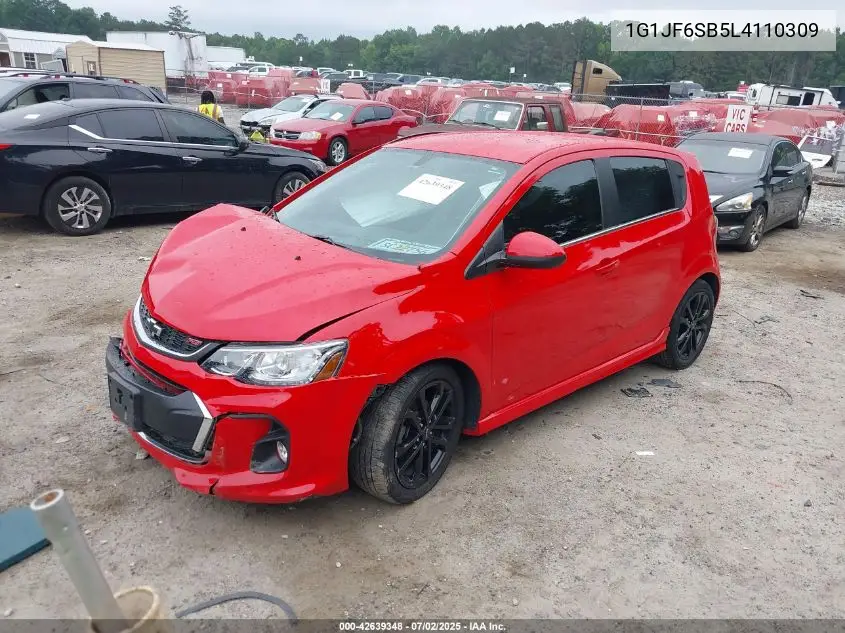 2020 Chevrolet Sonic Fwd Premier 5-Door VIN: 1G1JF6SB5L4110309 Lot: 42639348