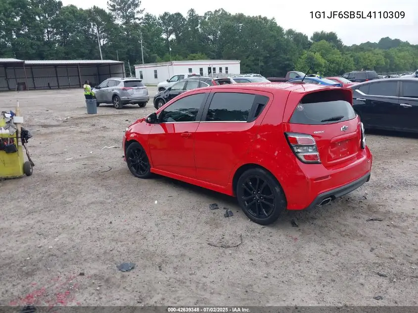 2020 Chevrolet Sonic Fwd Premier 5-Door VIN: 1G1JF6SB5L4110309 Lot: 42639348