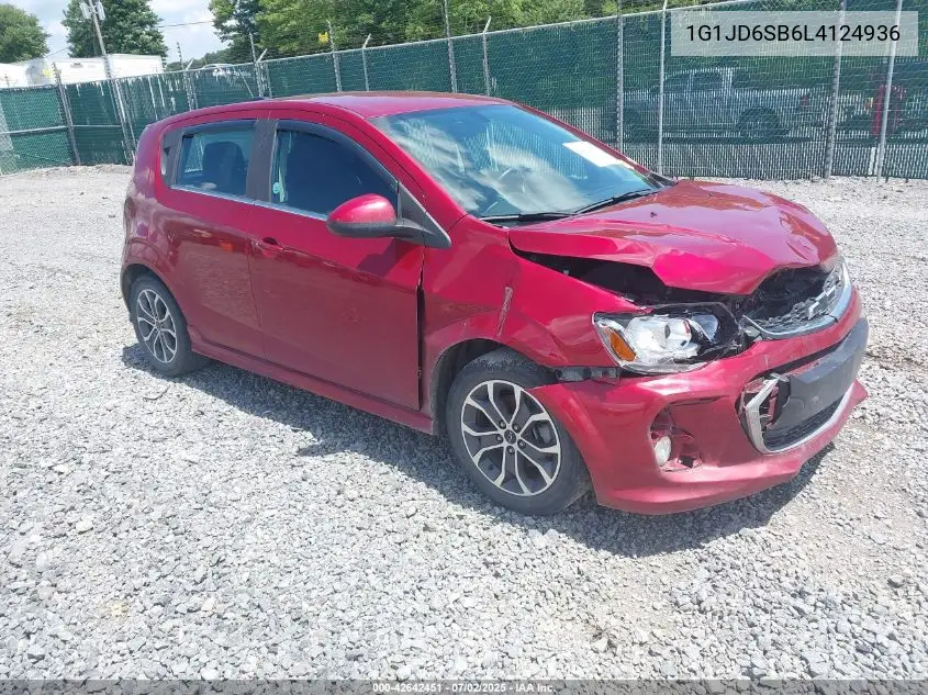 2020 Chevrolet Sonic Lt VIN: 1G1JD6SB6L4124936 Lot: 42642451