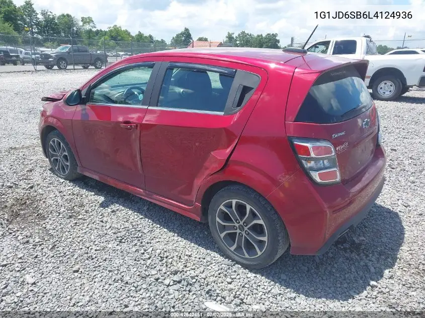 2020 Chevrolet Sonic Lt VIN: 1G1JD6SB6L4124936 Lot: 42642451