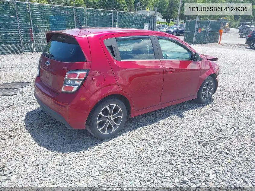 2020 Chevrolet Sonic Lt VIN: 1G1JD6SB6L4124936 Lot: 42642451