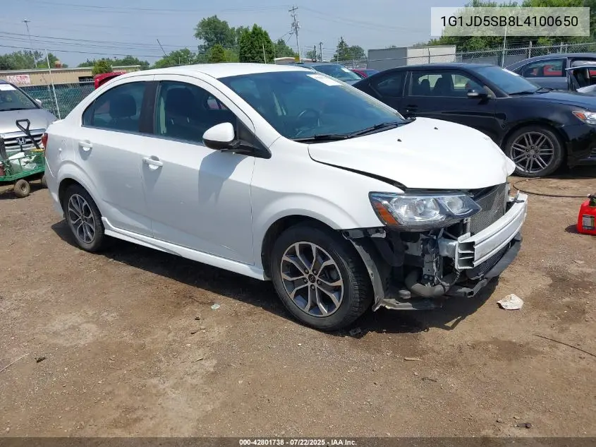 2020 Chevrolet Sonic Fwd Lt VIN: 1G1JD5SB8L4100650 Lot: 42801738