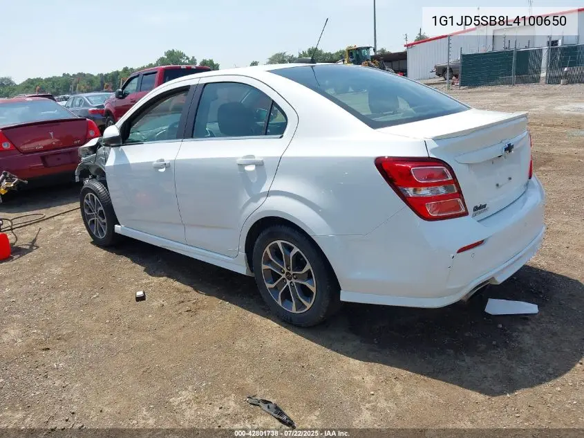 2020 Chevrolet Sonic Fwd Lt VIN: 1G1JD5SB8L4100650 Lot: 42801738