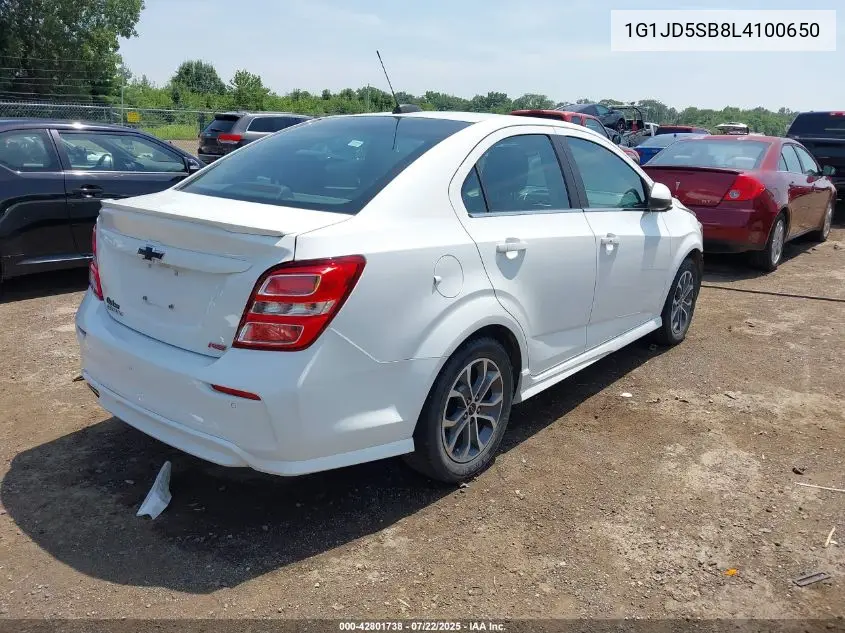 2020 Chevrolet Sonic Fwd Lt VIN: 1G1JD5SB8L4100650 Lot: 42801738