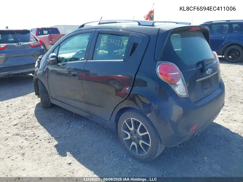 2014 Chevrolet Spark 2Lt VIN: KL8CF6S94EC411006 Lot: 12334221