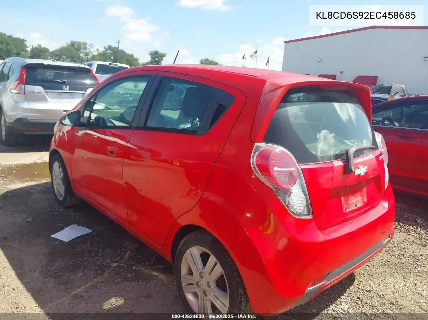 2014 Chevrolet Spark 1Lt Auto VIN: KL8CD6S92EC458685 Lot: 42624830