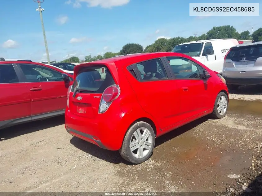 2014 Chevrolet Spark 1Lt Auto VIN: KL8CD6S92EC458685 Lot: 42624830