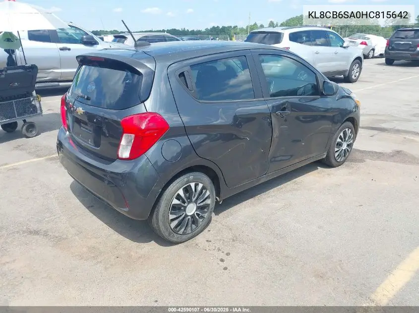 2017 Chevrolet Spark Ls Cvt VIN: KL8CB6SA0HC815642 Lot: 42590107