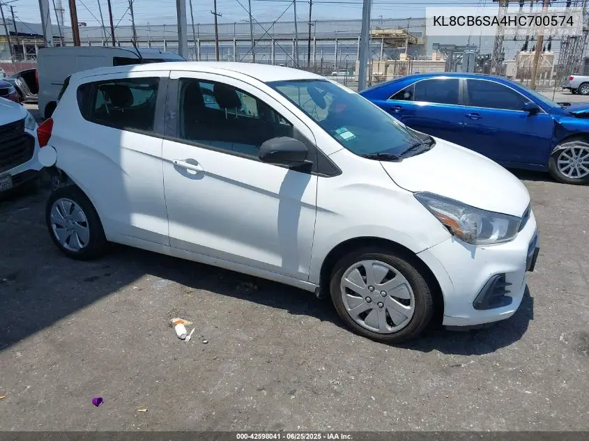 2017 Chevrolet Spark Ls Cvt VIN: KL8CB6SA4HC700574 Lot: 42598041