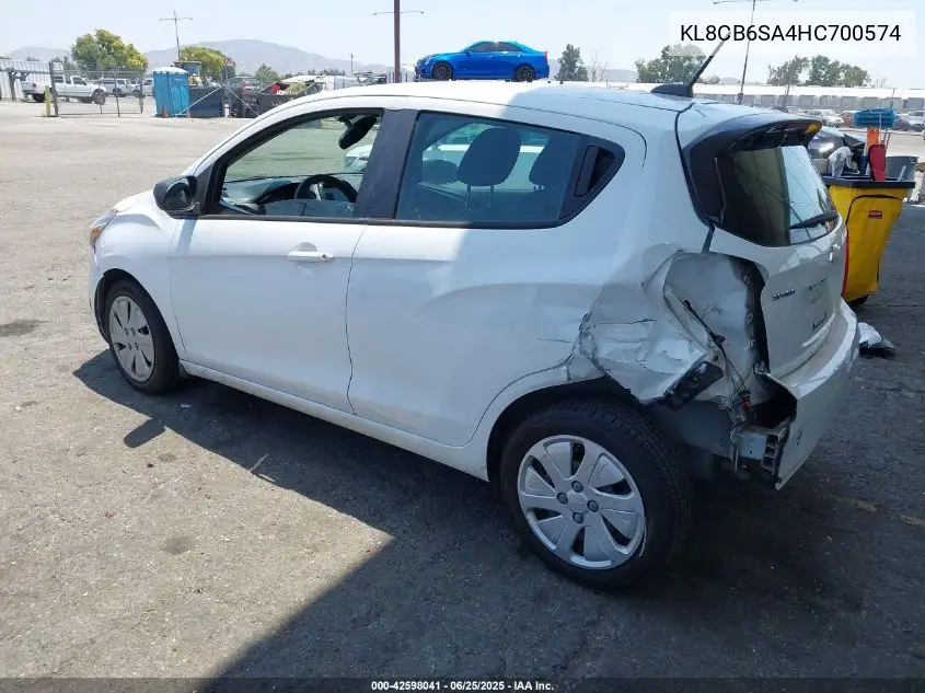 2017 Chevrolet Spark Ls Cvt VIN: KL8CB6SA4HC700574 Lot: 42598041