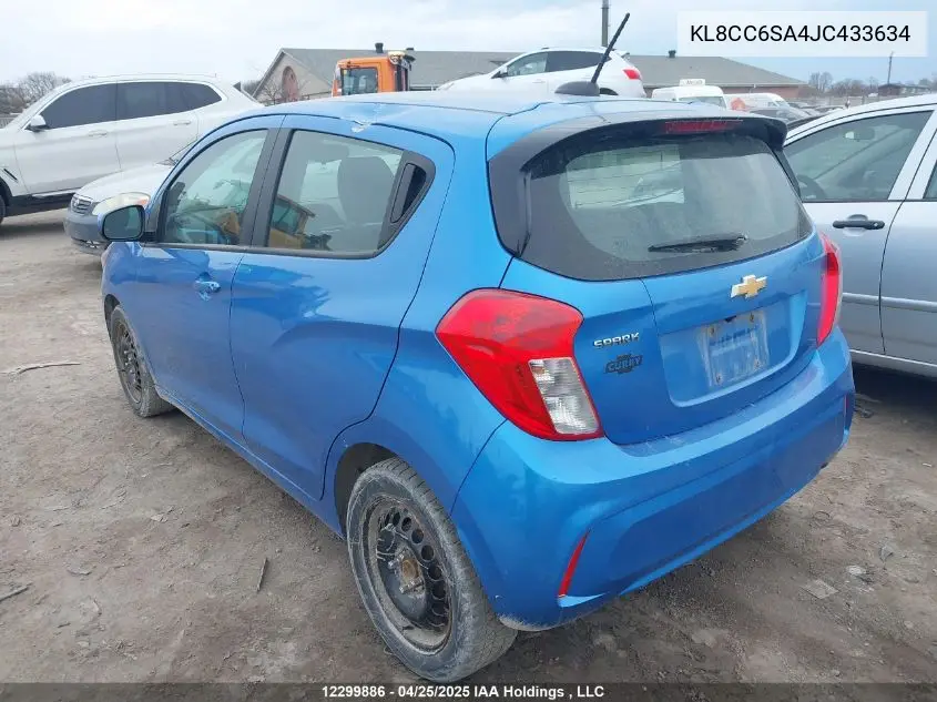 2018 Chevrolet Spark 1Lt Manual VIN: KL8CC6SA4JC433634 Lot: 12299886