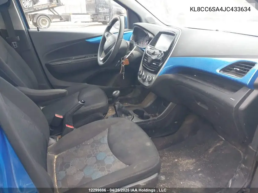 2018 Chevrolet Spark 1Lt Manual VIN: KL8CC6SA4JC433634 Lot: 12299886