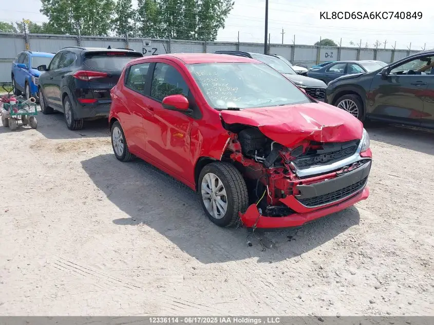 2019 Chevrolet Spark VIN: KL8CD6SA6KC740849 Lot: 12336114