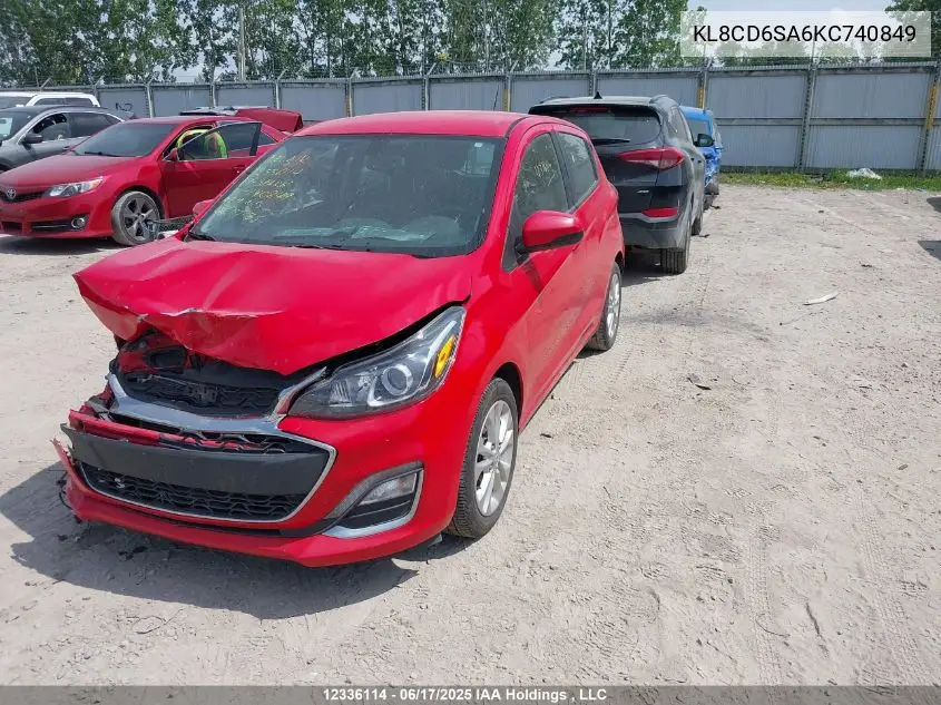 2019 Chevrolet Spark VIN: KL8CD6SA6KC740849 Lot: 12336114