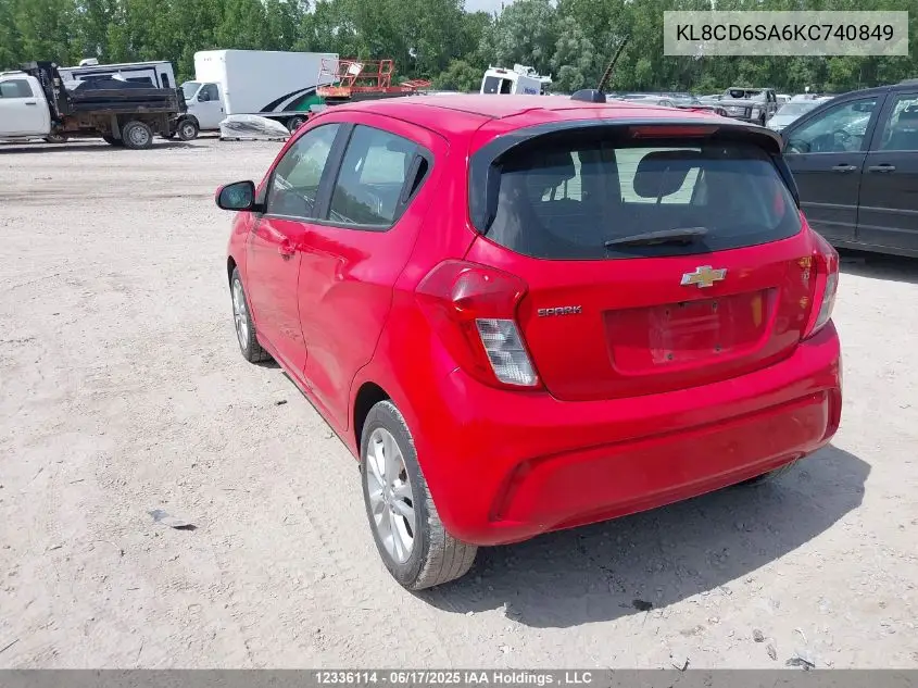 2019 Chevrolet Spark VIN: KL8CD6SA6KC740849 Lot: 12336114