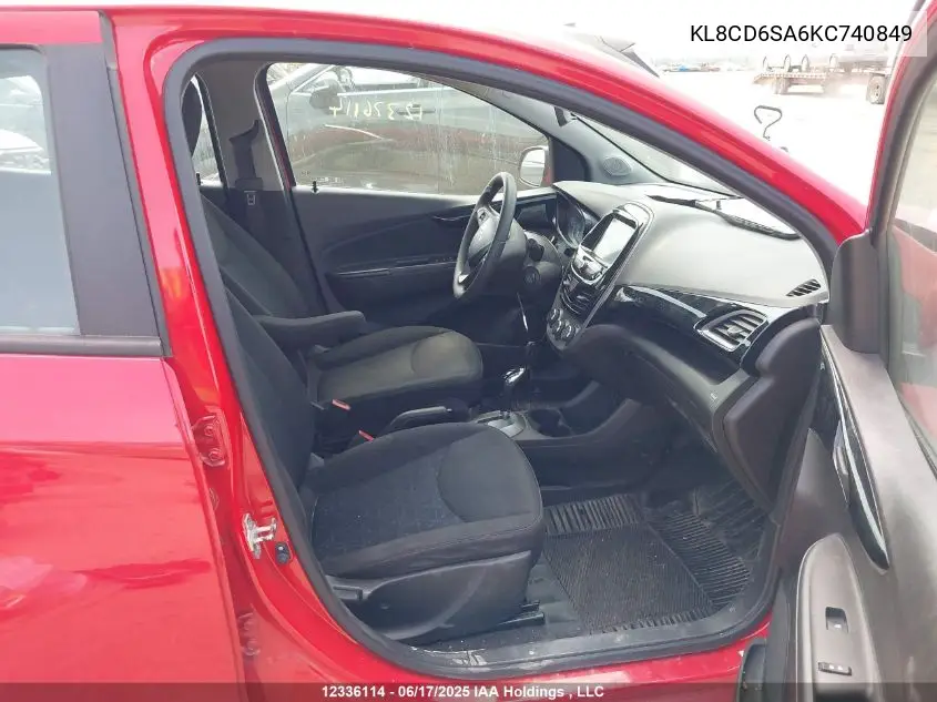 2019 Chevrolet Spark VIN: KL8CD6SA6KC740849 Lot: 12336114