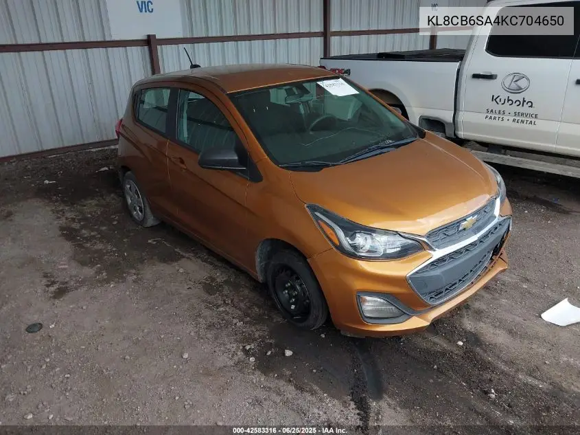 2019 Chevrolet Spark Ls Cvt VIN: KL8CB6SA4KC704650 Lot: 42583316