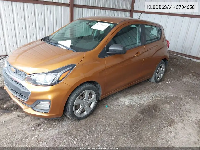 2019 Chevrolet Spark Ls Cvt VIN: KL8CB6SA4KC704650 Lot: 42583316