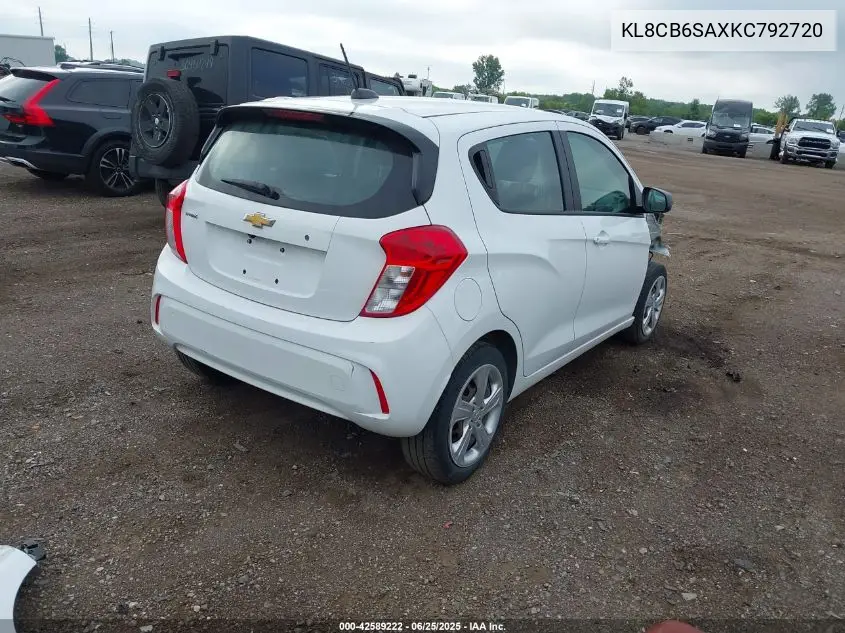 2019 Chevrolet Spark Ls Cvt VIN: KL8CB6SAXKC792720 Lot: 42589222