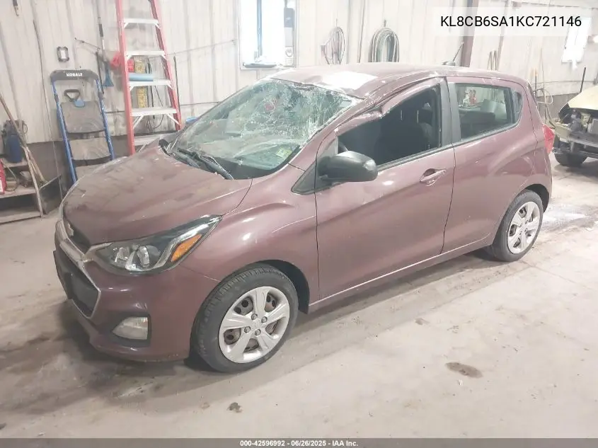 2019 Chevrolet Spark Ls Cvt VIN: KL8CB6SA1KC721146 Lot: 42596992