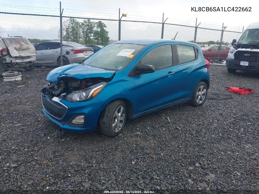 2020 Chevrolet Spark Fwd Ls Automatic VIN: KL8CB6SA1LC422662 Lot: 42220362