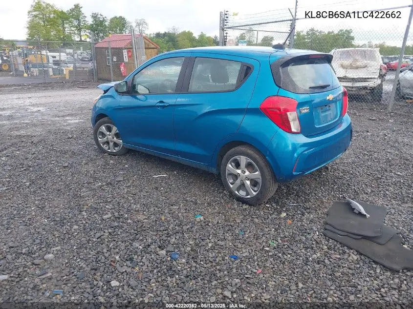 2020 Chevrolet Spark Fwd Ls Automatic VIN: KL8CB6SA1LC422662 Lot: 42220362