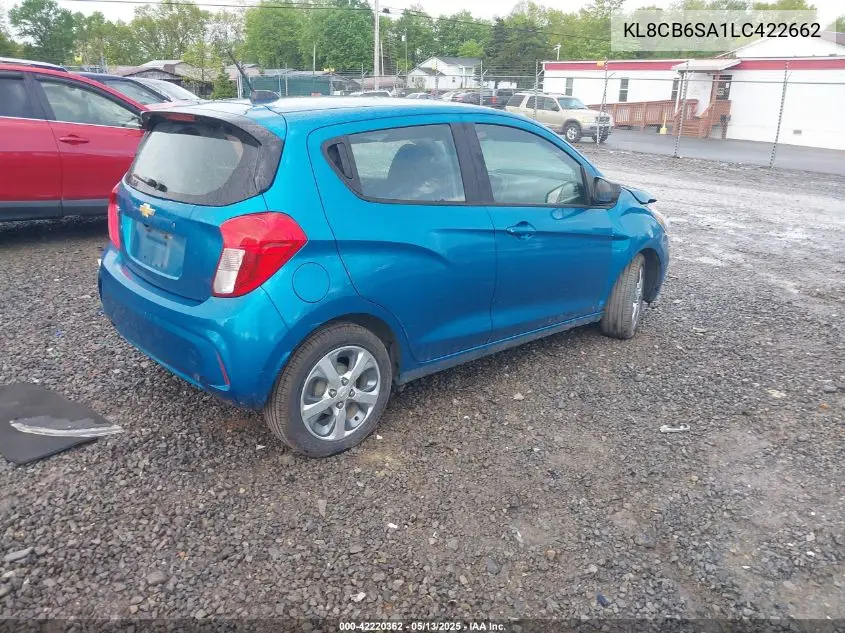 2020 Chevrolet Spark Fwd Ls Automatic VIN: KL8CB6SA1LC422662 Lot: 42220362