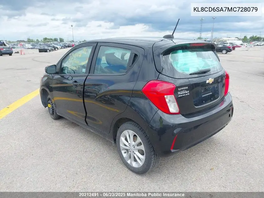 2021 Chevrolet Spark Lt VIN: KL8CD6SA7MC728079 Lot: 20212491