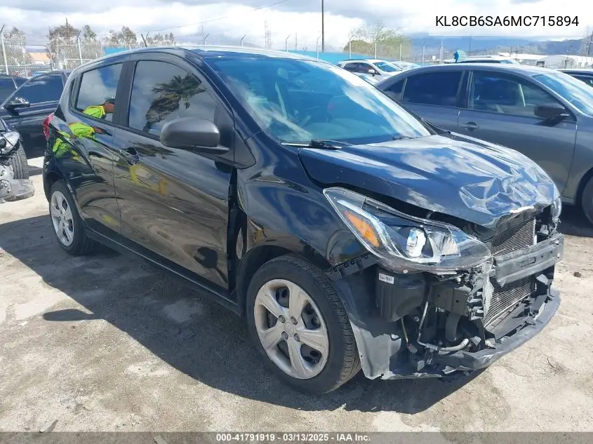 2021 Chevrolet Spark Fwd Ls Automatic VIN: KL8CB6SA6MC715894 Lot: 41791919