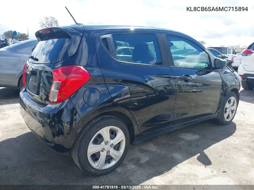 2021 Chevrolet Spark Fwd Ls Automatic VIN: KL8CB6SA6MC715894 Lot: 41791919