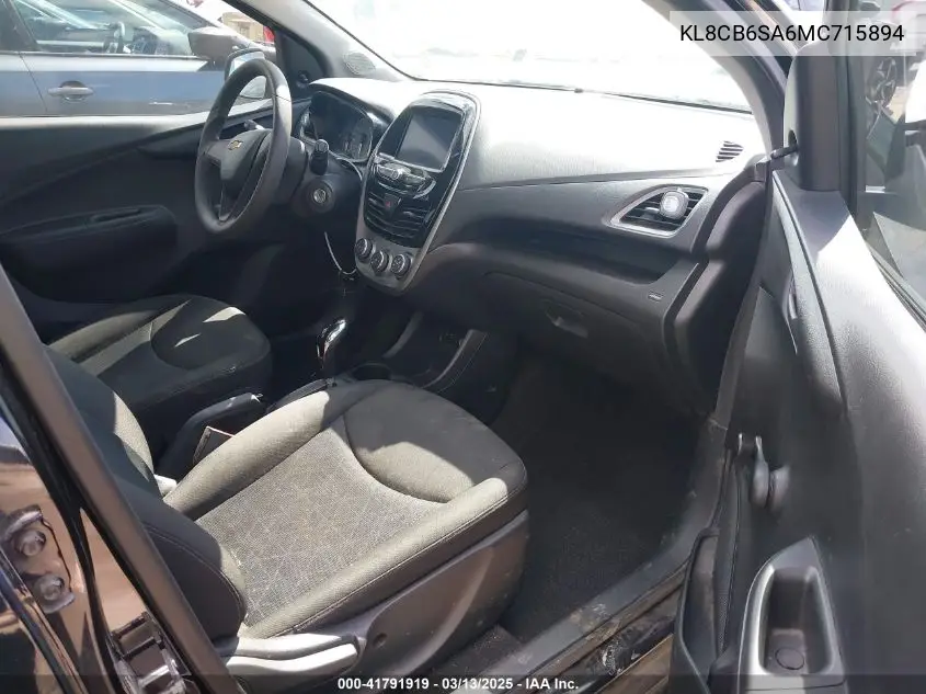 2021 Chevrolet Spark Fwd Ls Automatic VIN: KL8CB6SA6MC715894 Lot: 41791919