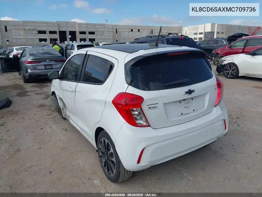 2021 Chevrolet Spark Fwd 1Lt Automatic VIN: KL8CD6SAXMC709736 Lot: 42524546