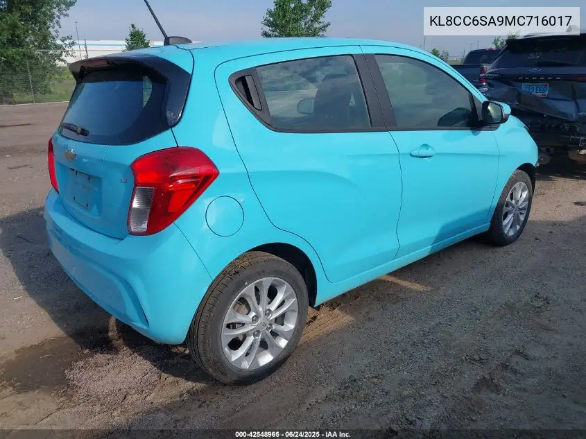 2021 Chevrolet Spark Fwd 1Lt Manual VIN: KL8CC6SA9MC716017 Lot: 42548965